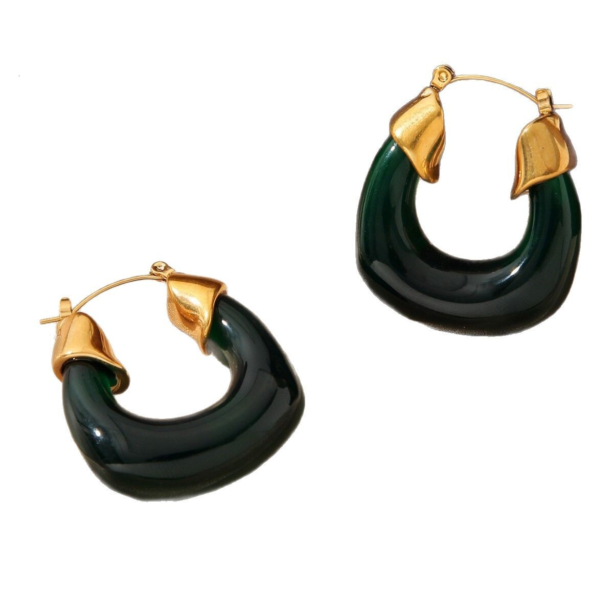 Hot-Selling Round Hollow for Women Gold-Plated Oil-Drip Acrylic High-End Earrings