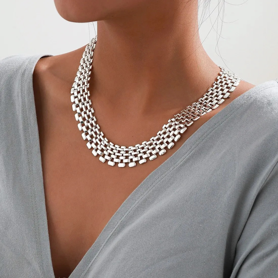 Exaggerated Cuban Chunky Thick Chain Necklace for Women High Quality Big Iron Metal Choker Link Grunge Jewelry Steampunk Men 250530