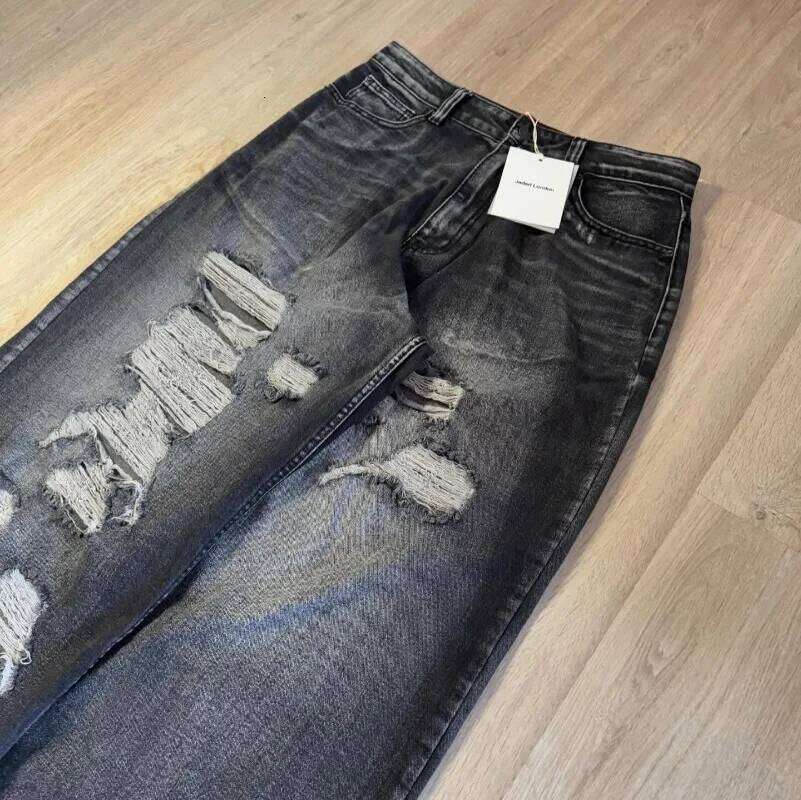 Streetwear New Fashion Oversized Pattern Printing Old Baggy Jeans Women Y2k Gothic Hip Hop Popular High Waist Wide Leg Pants