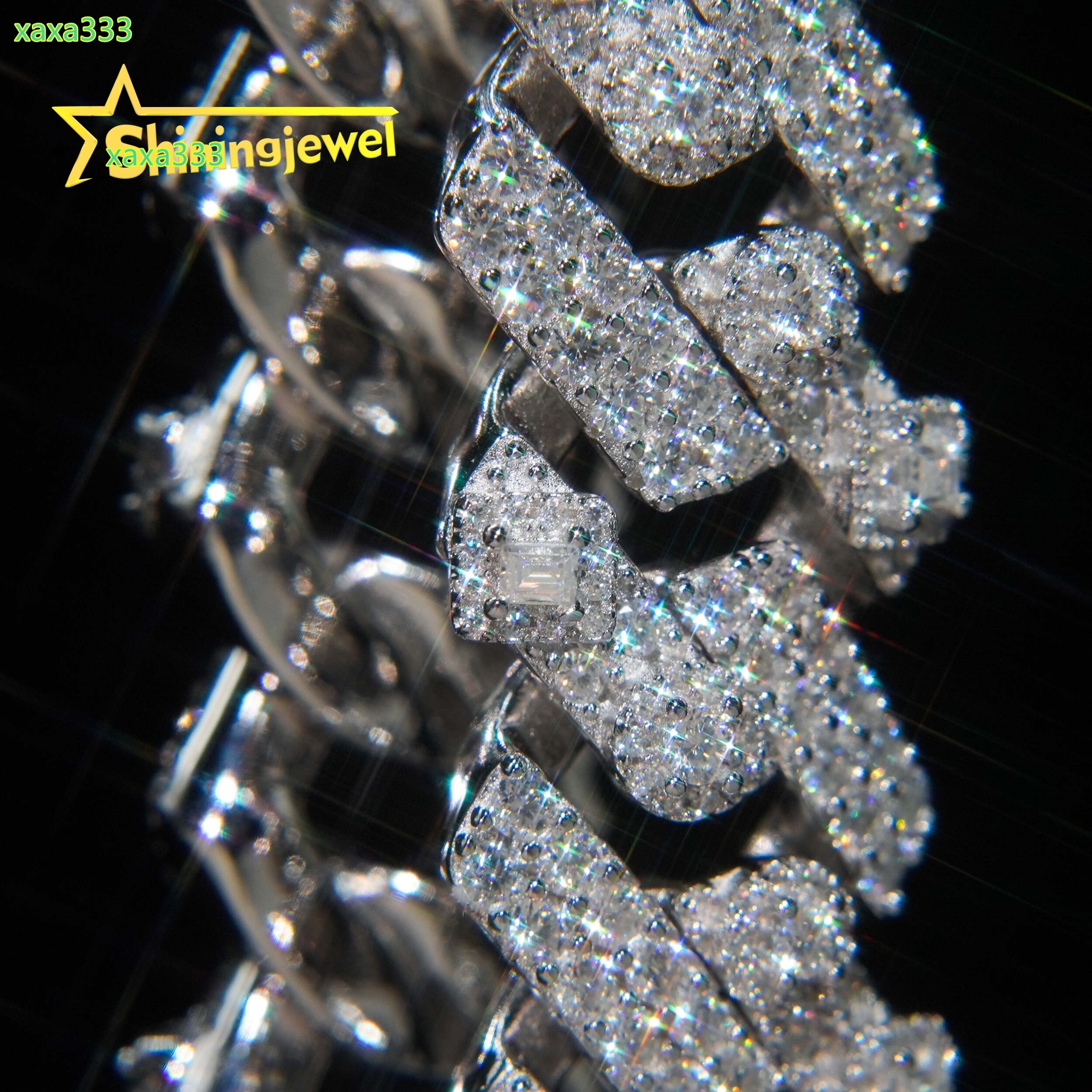 Bargain Sale 18mm Cuban Link Chain Button Design Moissanite Cuban Bracelet Necklace Custom Hip Hop Diamond Cuban Links