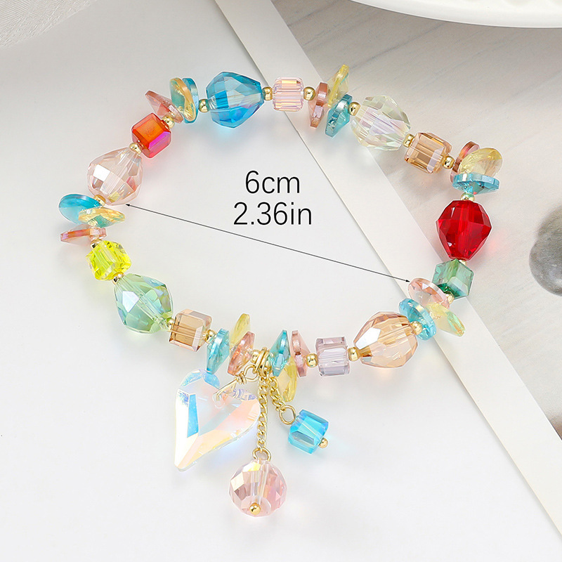 Colorful Small Fresh Crystal Bracelet, Female Forest Fairy Love Pendant, Hand String