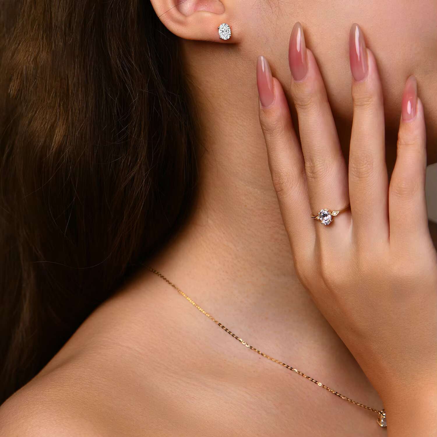 14k 18k Gold Custom Luxury Design Oval 7*5mm D Color VVS Moissanite Hoop Earrings Fine Jewelry for Her With GRA Certificate