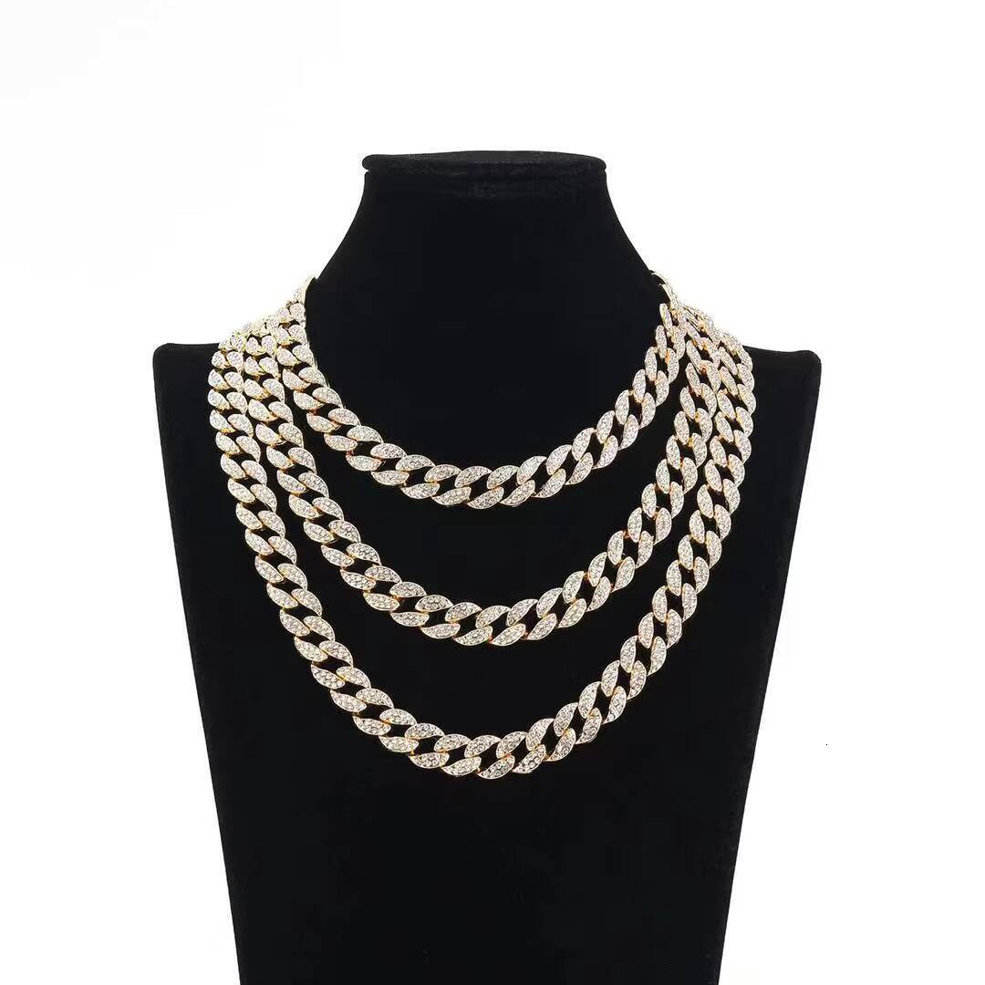 Popular men's 15mm hip-hop Cuban necklace with real gold plating
