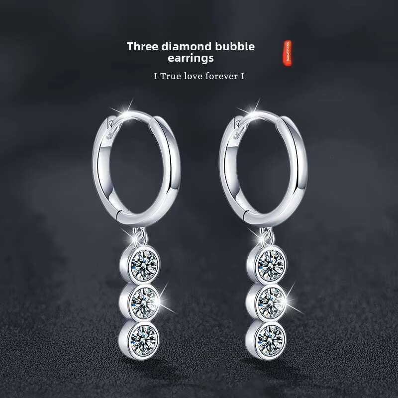 High-End S925 Silver Jewelry Elegant Moissanite Earrings