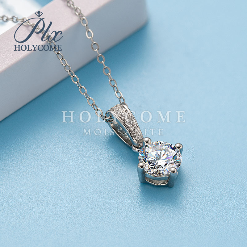 Fashion Earring Jewelry Moissanite Necklace GRA Certified Stud Earrings 4 Claw D Color VVS Moissanite Pendant Necklace for Women