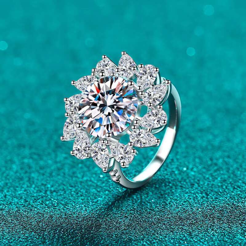 Luxury 10ct Moissanite Engagement Ring for Women 925 Sterling Silver 1ct Diamond Wedding Rings Gra Certified Moissanite Jewelry