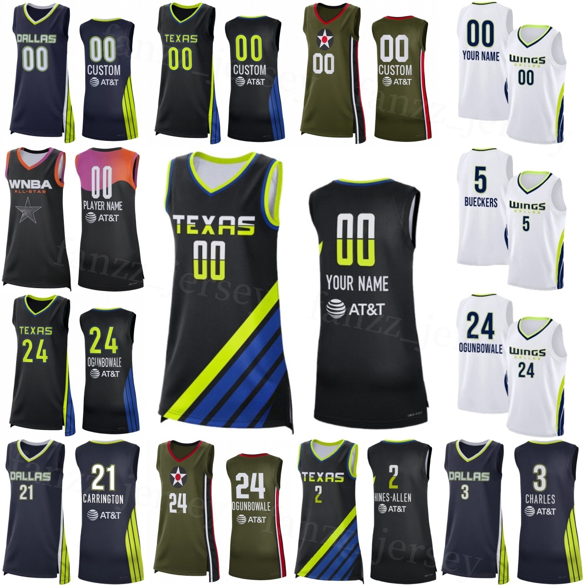 Printed 25 26 WNBA Wings Woman Basketball 24 Arike Ogunbowale Jerseys DiJonai Carrington Myisha Hines-Allen Maddy Siegrist Paige Bueckers Kaila Charles Man Youth