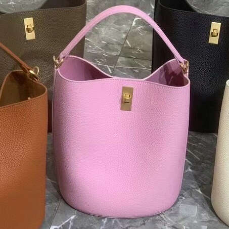 Top Layer Cowhide Bucket Large Capacity New Versatile Niche Fashion Single Shoulder Crossbody Handbag Genuine Leather Bag for Women