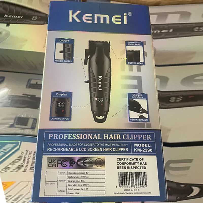 Kemei 2290 2293 Profesional Cordless Hair Clipper Men Barber Fade Clipper And Zero Gapped Trimmer Set Electric Hair Cutting Kit S2562