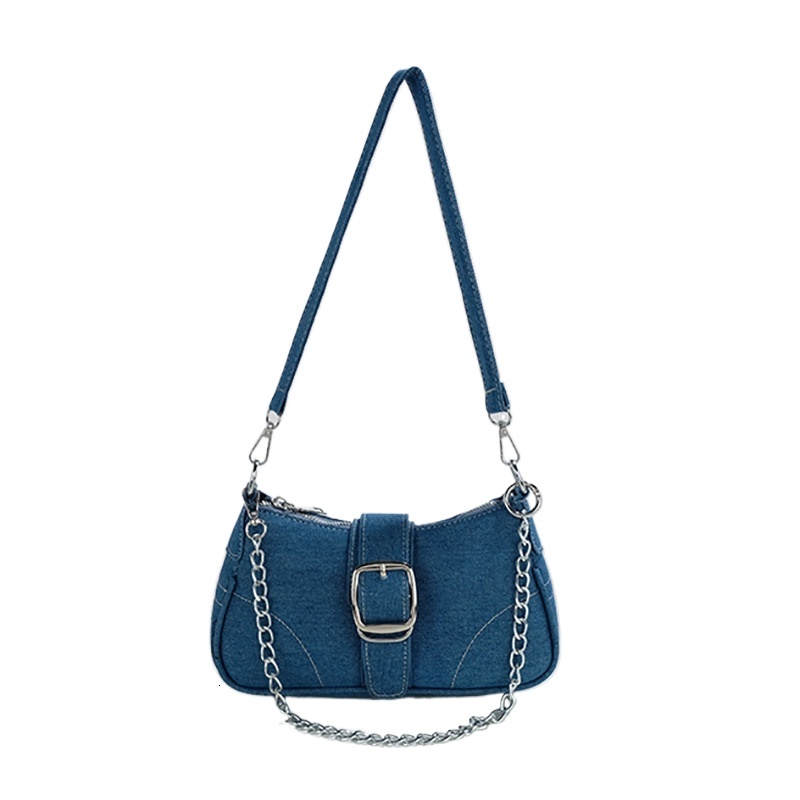 designer High-End Denim Canvas Small Bag for Women 2025 New European and American Style Trendy Shoulder Bag Chain Crossbody Bag Small Square Bag