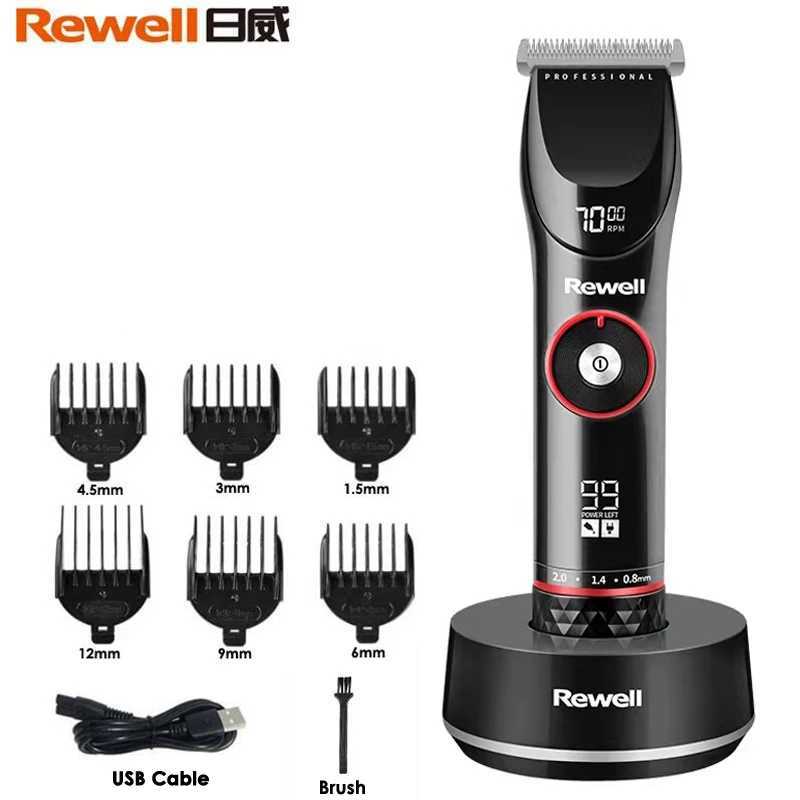 Rewell F29 Professional Hair Trimmer Men Electric Hair Clipper Steel Cutter Barber Salon Hair Cutting Machine 3500mA Battery S2562