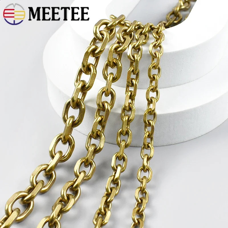 50/100cm Solid Brass Chain Pants Wallet Belt Bag Strap Connect Buckle DIY Jeans Loop Decor Chains Keychain Hardware Accessories 250530