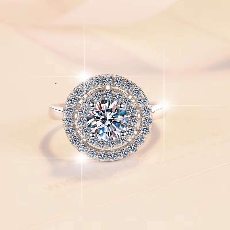 Fine Jewel 2024 New Elegant Engagement Wedding Ring S925 Sterling Silver Diamond VVs1 Moissanite Ring for Woman Ladies