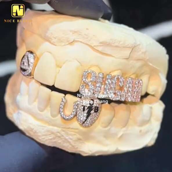 Custom Hip Hop Jewelry Iced Out Grillz 10K 14K 18K S925 VVS Moissanite Diamond Teeth Grillz for Men Women
