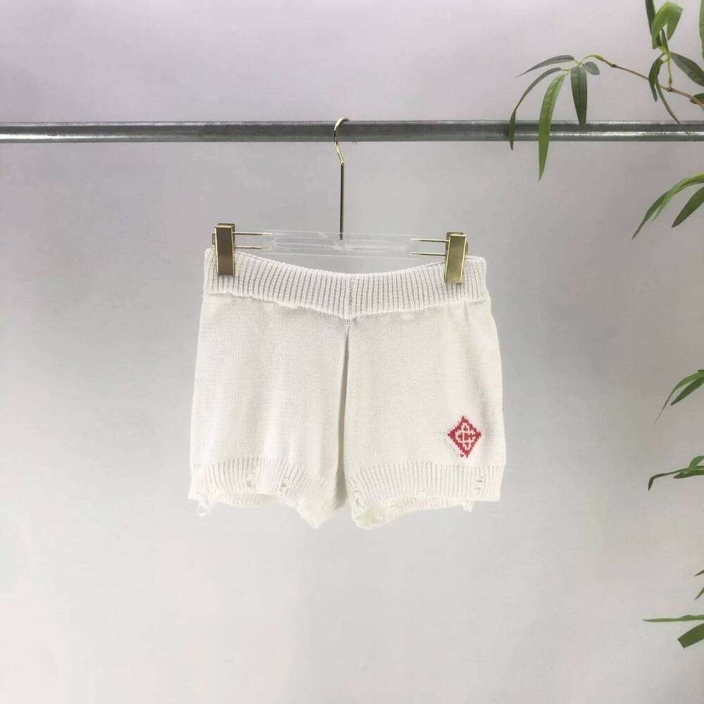 2025 Summer Vacation Women's Sports Knitted Vest +Shorts 2 Piece Outfits Crochet Sets Letter Jacquard Pattern Matching Set