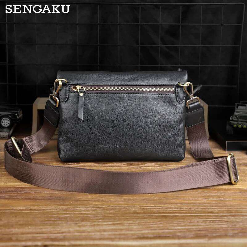 Men's Shoulder Casual Genuine Leather Chest Crossbody Messenger Bag For Men Large Capacity Business Handbag Clutch Pack