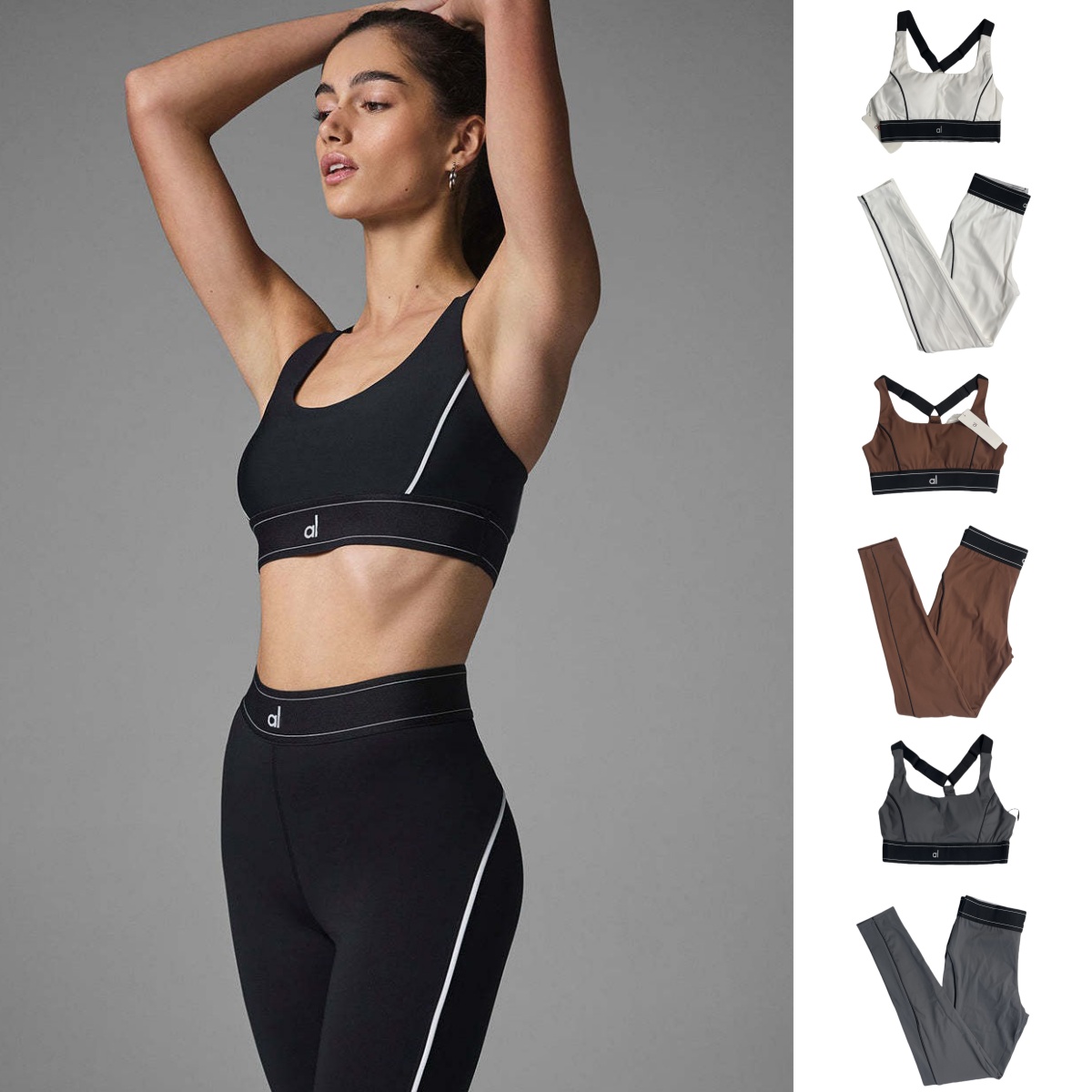2025 5A Sports Set Yoga Sets Bra High Waist Shorts Workout Sets Summer Fitness Comfortable Clothes Gym Suits Outfit Active Wear Hot Sell alosetly women clothes suit
