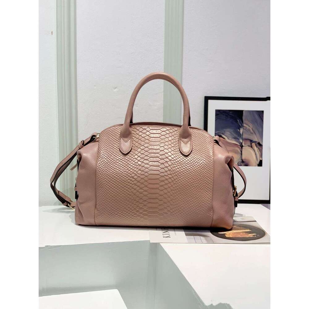 Genuine Leather Women s High End Luxury Crocodile Pattern Large Capacity Crossbody Tote Boston Bag Handbag