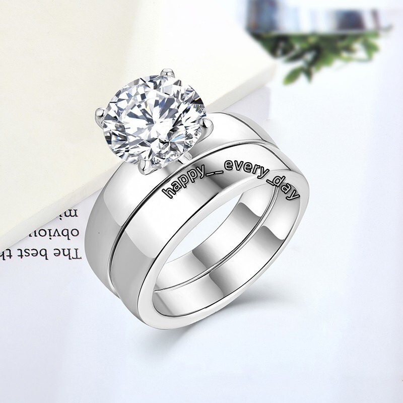 2.5Ct 8.5Mm Dvvs Moissanite Diamond Ring Platinum Custom Marriage Proposal Set Ring S925 Sterling Silver With Four Claw