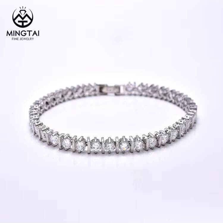 Fashion 16cm Women's Jewelry Zircon Sterling Sier Pyroxene Tennis Bracelet