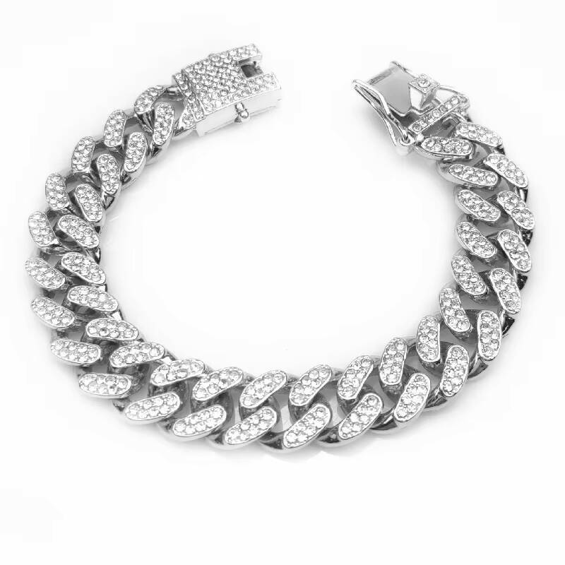 Fashion Gold Plated Chain Necklace 12mm Iced Out Chains Hip Hop Men's Statement Chunky Cuban k Jewelry