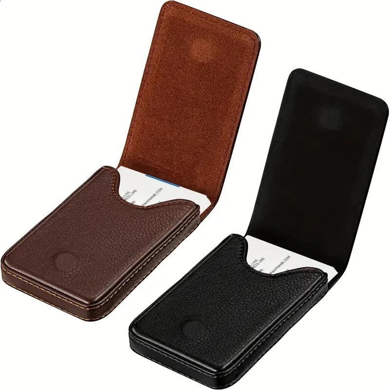 Business Card Holder Vertical Version PU Leather Business Card Case Pocket Business Name Card Holder With Magnetic Shut 250528
