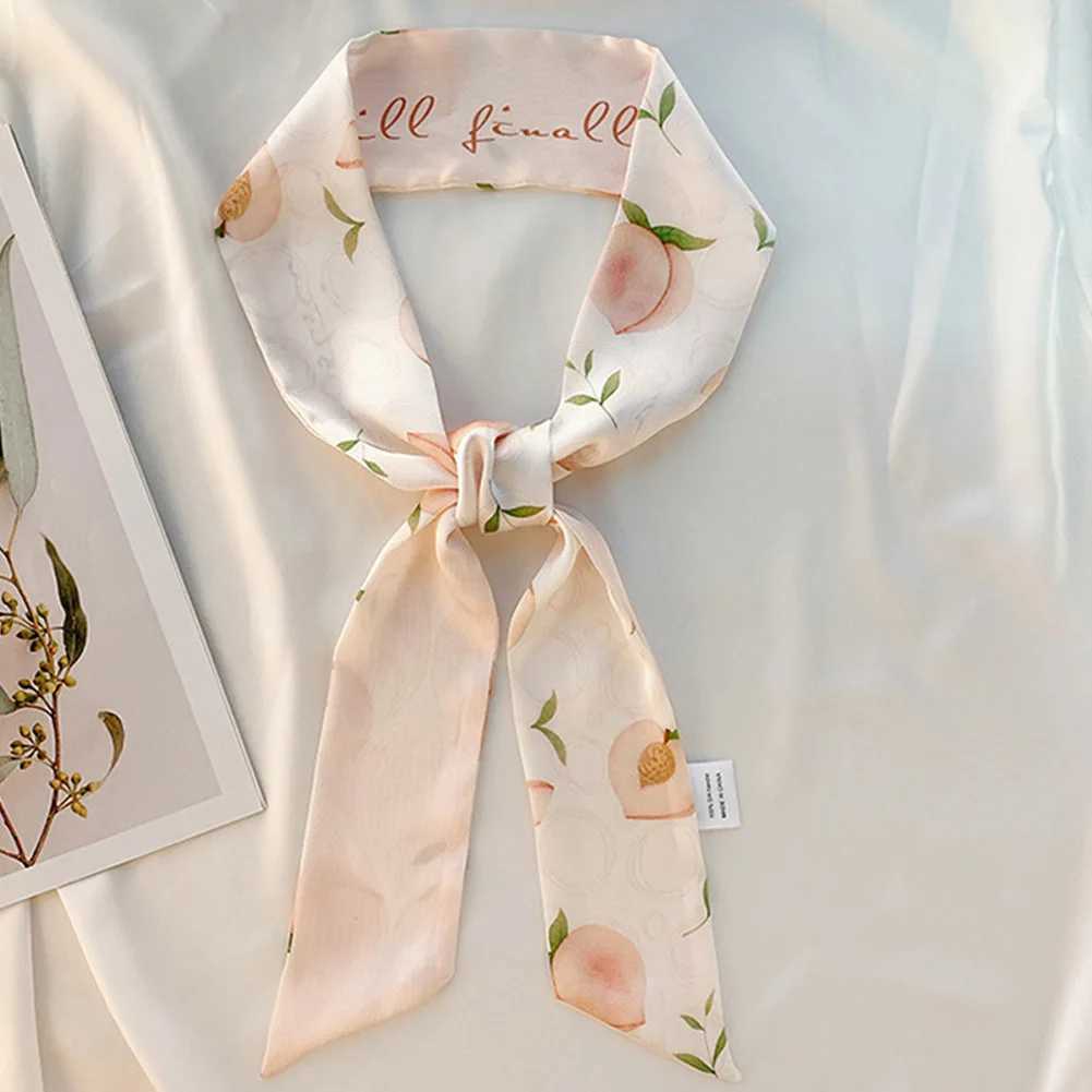 New Fashion Summer Small Hair Scarves Band Female Silk Skinny Scarf Handkerchief Ribbon Ladies Print Headband Women Girls W250602