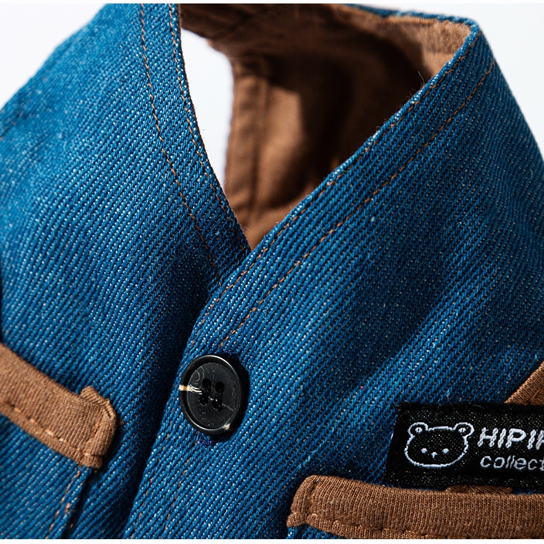 Dog Splicing Denim Skirt for Small Dogs Girl Dog Vest Skirt with Four Pockets Puppy Skirt Summer Dog Clothes Outfits Breathable Yorkies Dog Clothes XS