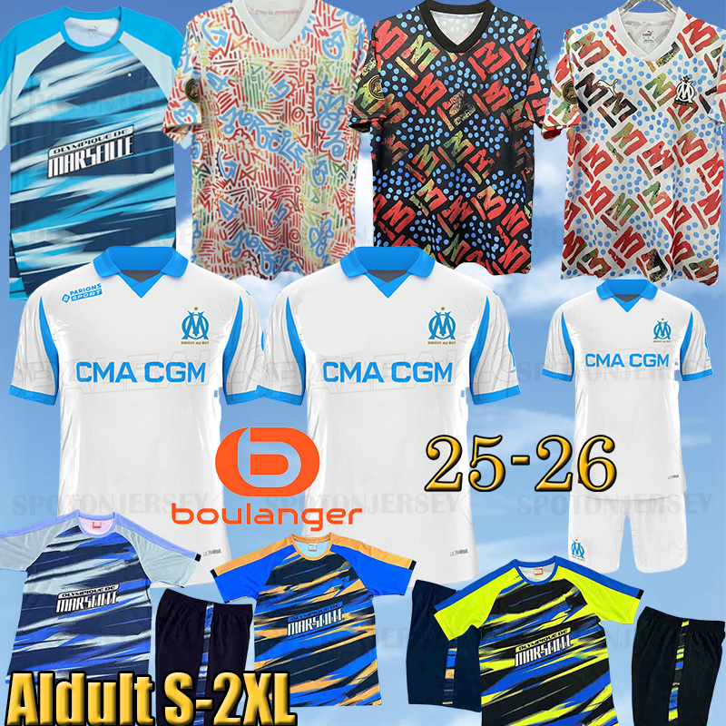 maillot om marseile jersey 25 26 marseilleSoccer jerseys VITINHA CLAUSS Fans marseillees jersey kit Player Version King Maillot de foot OM football shirts