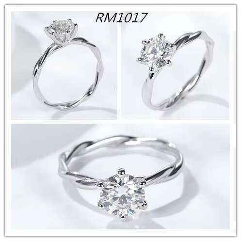 Moissanite Engagement Women Ring 925 Sterling Silver Plated White Gold 1CT DEF VVS Moissanite Rings