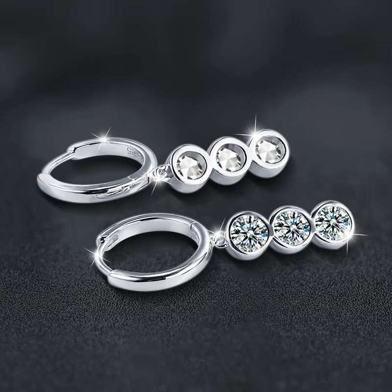 High-End S925 Silver Jewelry Elegant Moissanite Earrings