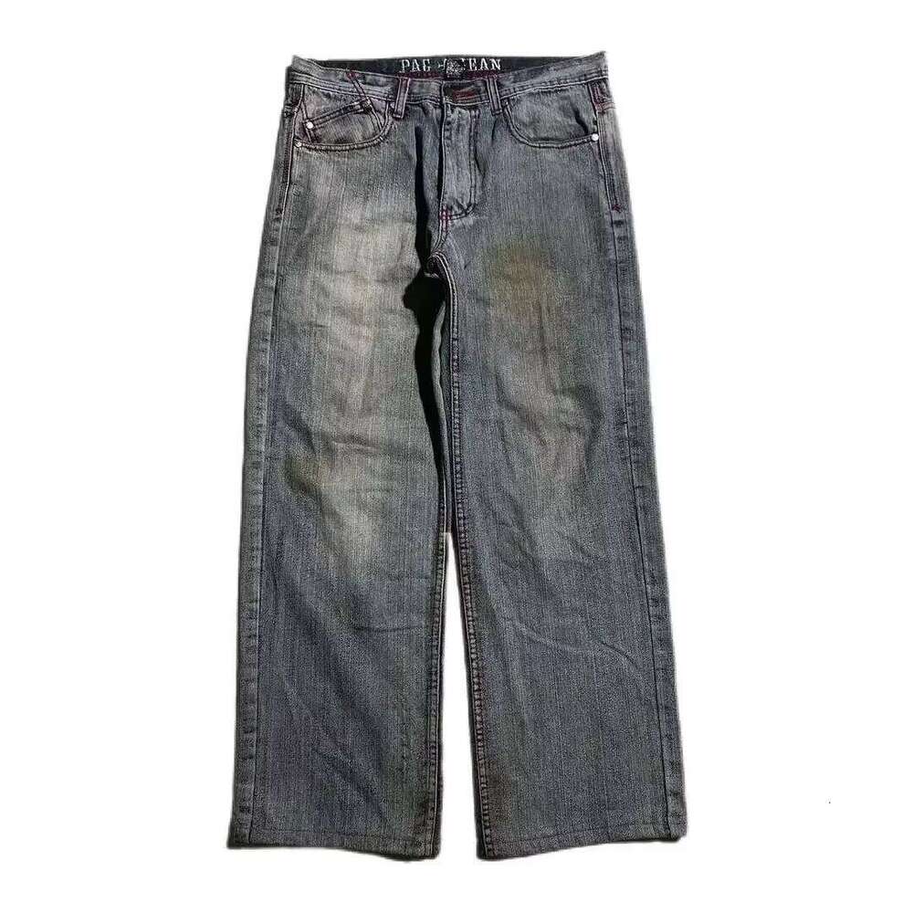 American Hip Hop Joker Skull Embroidered Loose Women Street Y2K New Casual Punk Rock Wide-leg Pants Unisex Mopping Jeans