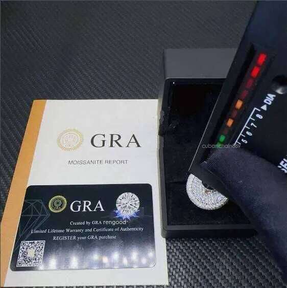 Fine Jewelry Iced Out Hip Hop Cuban Link Ring Gold Plated Sterling Sier VVS Moissanite Dia