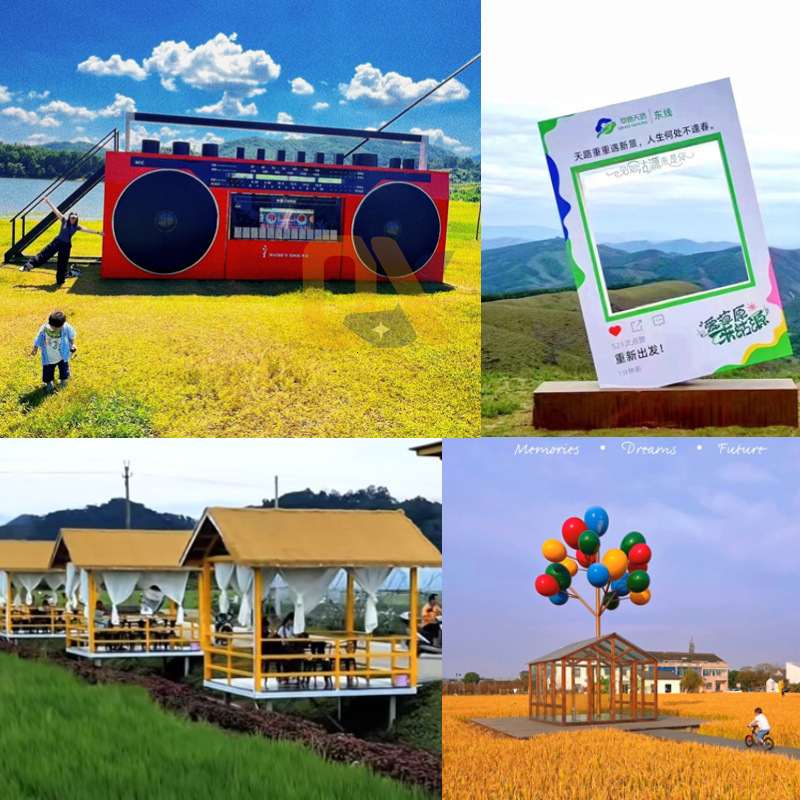 Outdoor Giant Radio Check-in Photo Viewing Platform Scenic Spot Internet Celebrity Stand Sculpture Farm Interactive Device