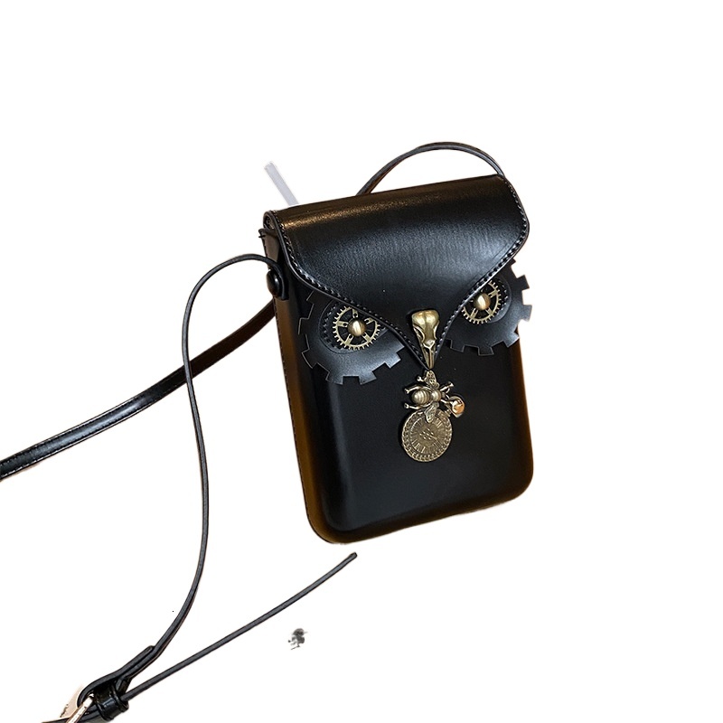designer Manufacturer New Model Phone Bag for Women Retro Cute Owl and Bee Pendant Saddle Bag Shell Crossbody Small Bag