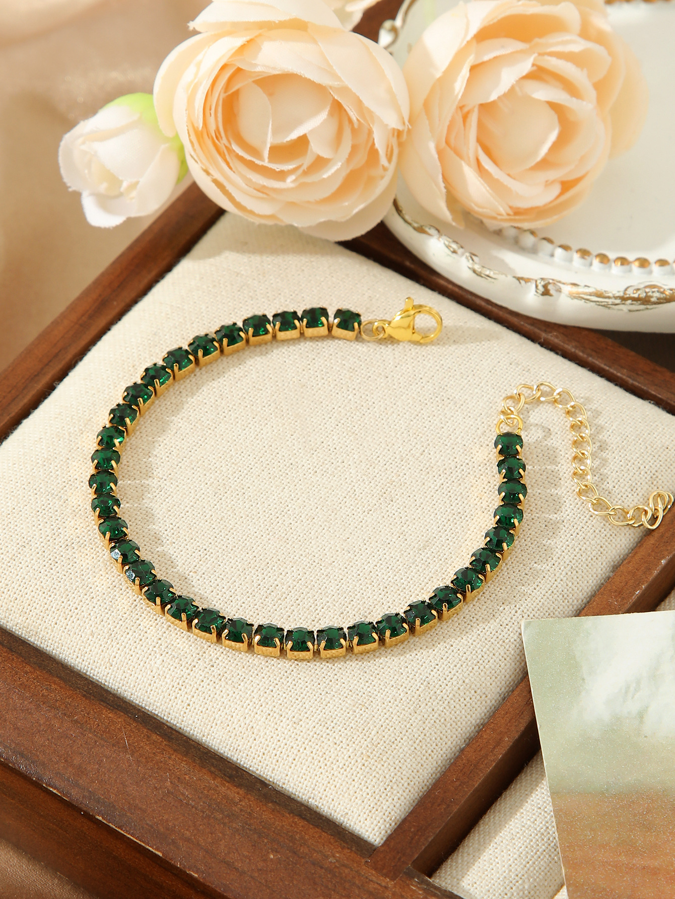 New Fashion Titanium Stainless Steel Jewelry Gold Plated Full Zircon Women's Bracelet