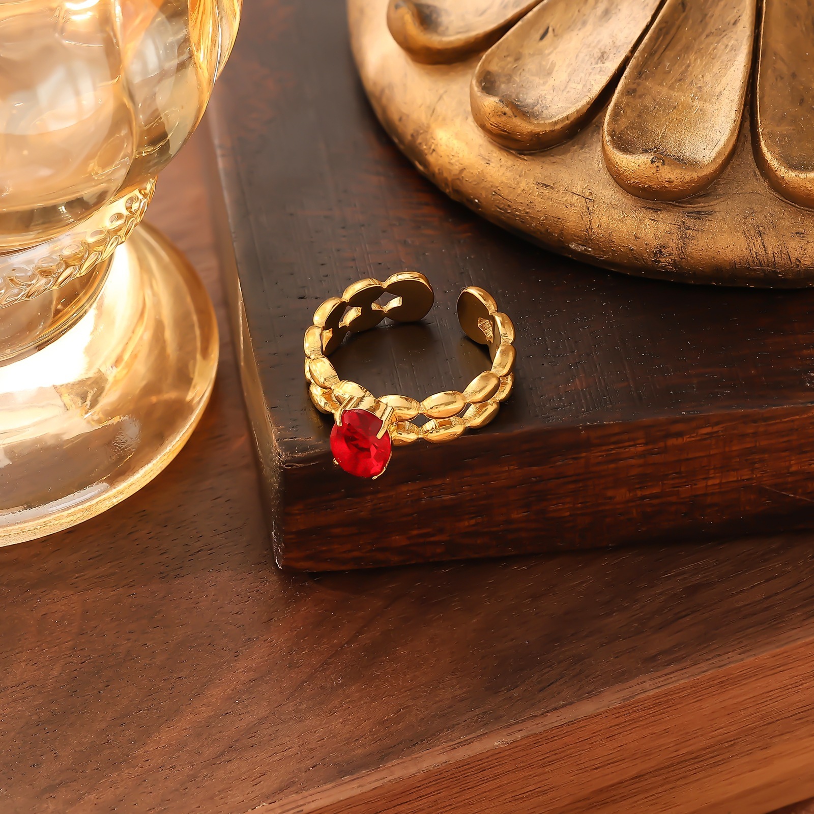 French Style New Wind Open Ring for Women, Light Luxury High-end Gold Ring, Non-fading Niche