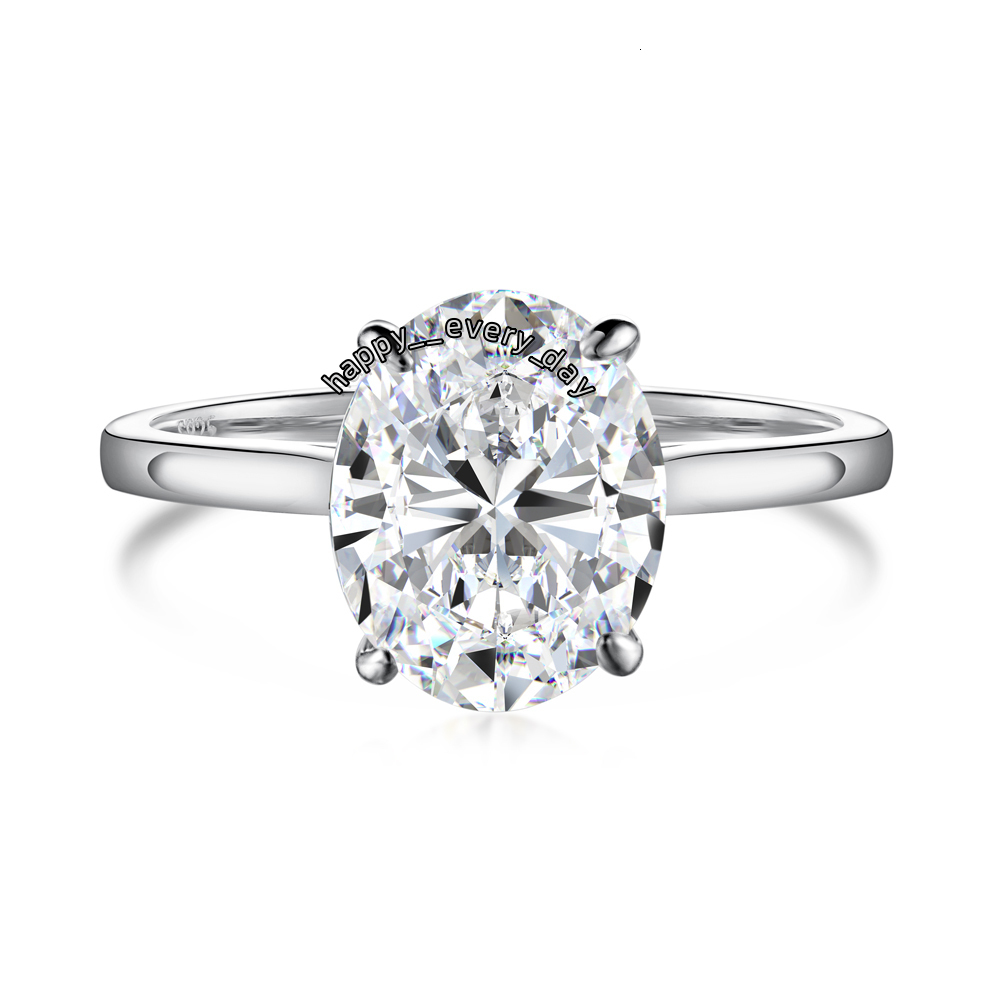 Dylam Stunning Top Jewelry Sterling Silver 3.0ct D Color VVS1 Clarity Oval Shape Moissanite Stone Women Bridal Engagement Rings