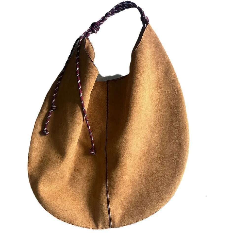 Faux Suede Large Capacity Hobos Bags For Women Designer Handbag Purse 2025 New In Casual Braided Rope Underarm Shoulder