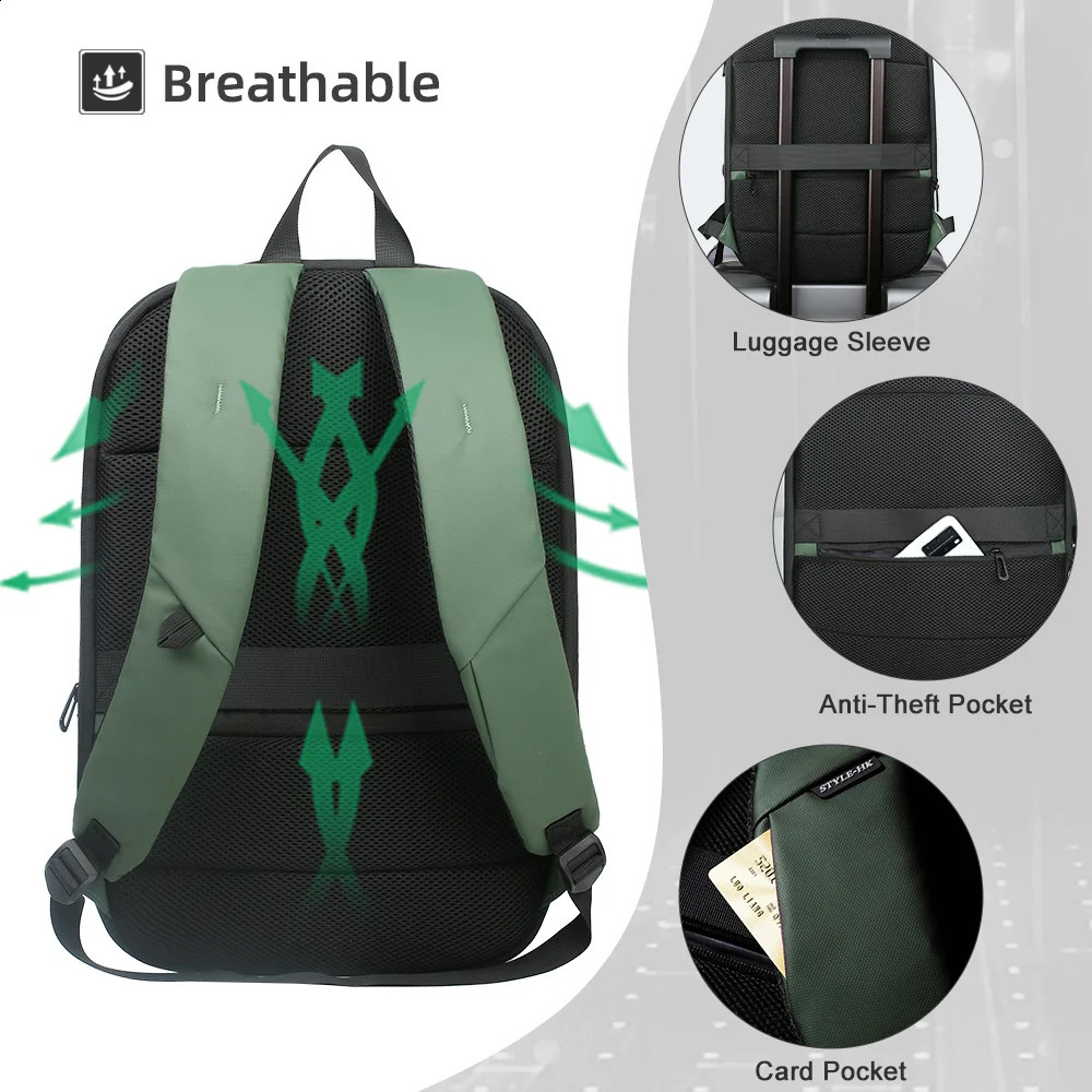 Heroic Knight Business Mens Backpack Waterproof 17.3 Laptop Casual Bag USB Charging Expandable Travel Pack For Women YKK Zipper 250530