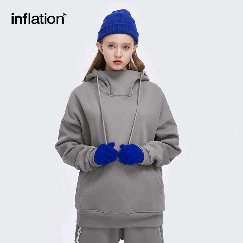 Coats Designer Women IATION Blank Thick Fleece Men Winter Warm High Collar Oversized Hoodies Unisex Hooded Sweatshirts Designer