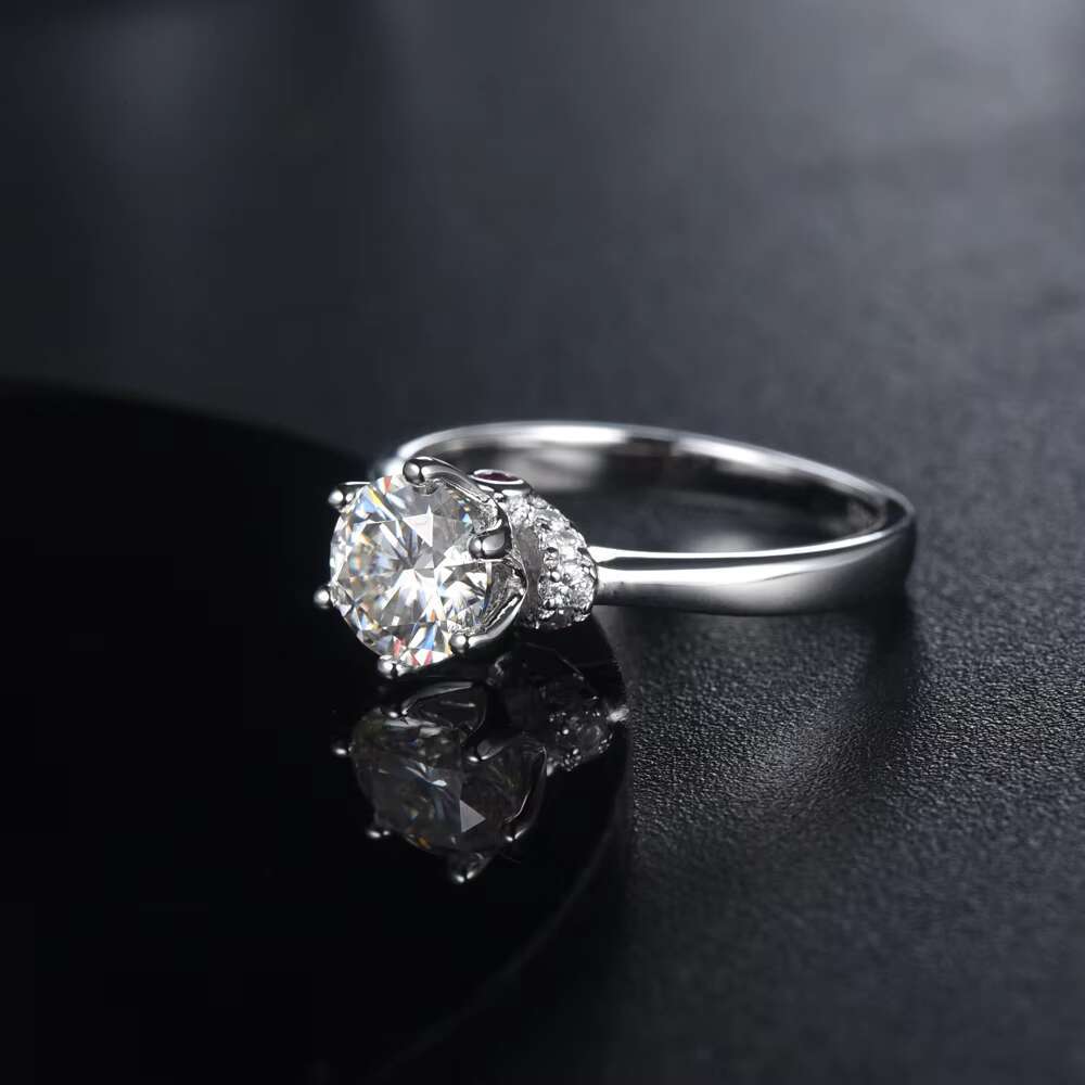 Jewelry Factory Direct Supply 1CT Moissanite Ring in Sterling Silver Elegant Direct-to-Consumer Moissanite Rings