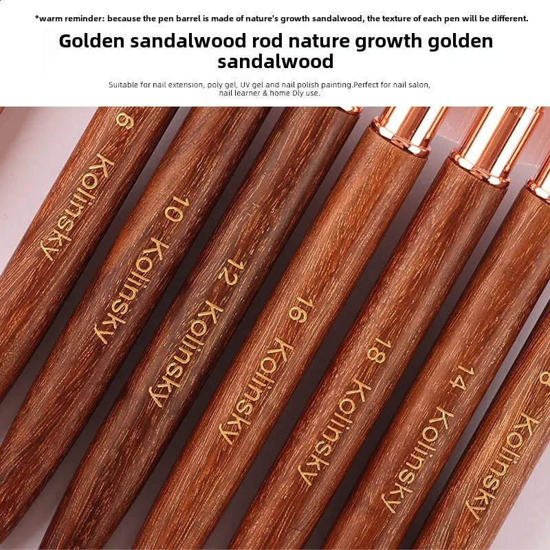 Nail Supplies for Professionals 100% Kolinsky Nail Art Brush Acrylic UV Gel Extension Pen Nail Polish Painting Drawing Brush 250528