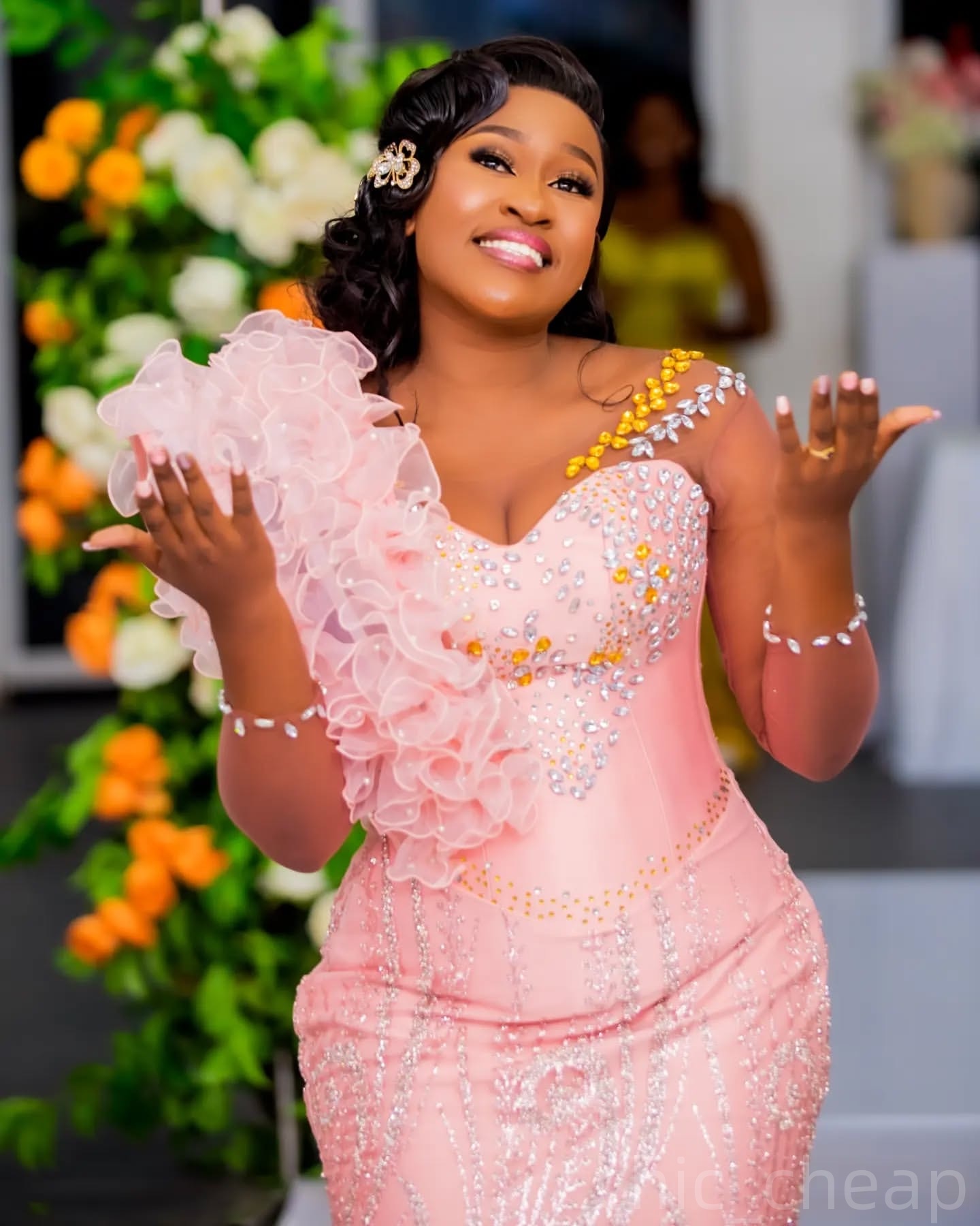 Pink Mermaid Prom Dresses 2025 Crystals Full Sleeves Sequined Evening Formal Party Second Birthday Engagement Gowns Plus Size Dress For Special Occasi