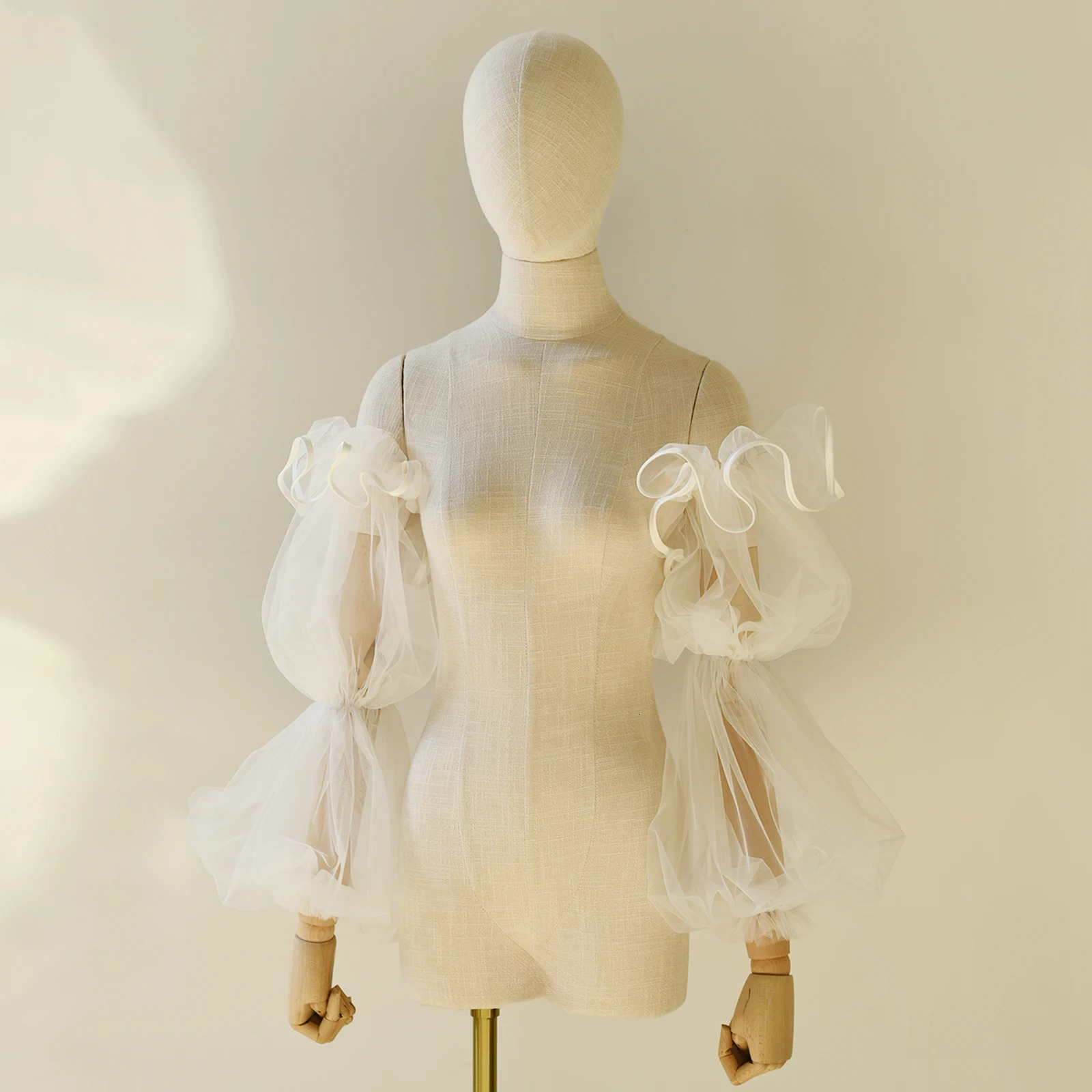 Youlapan MM37 Long Womens White Mesh Gloves White Satin Ribbon Edged Ruffled Wavy Edge Bridal Arm Decoration 250530