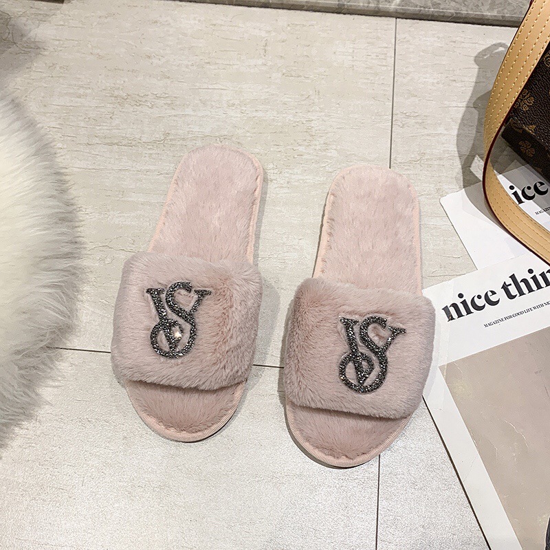 Winter New Fashion Style Women Fleece Lined Slippers Indoor Outdoor Crystal Embellished Flat Warm House Shoes Free Shipping