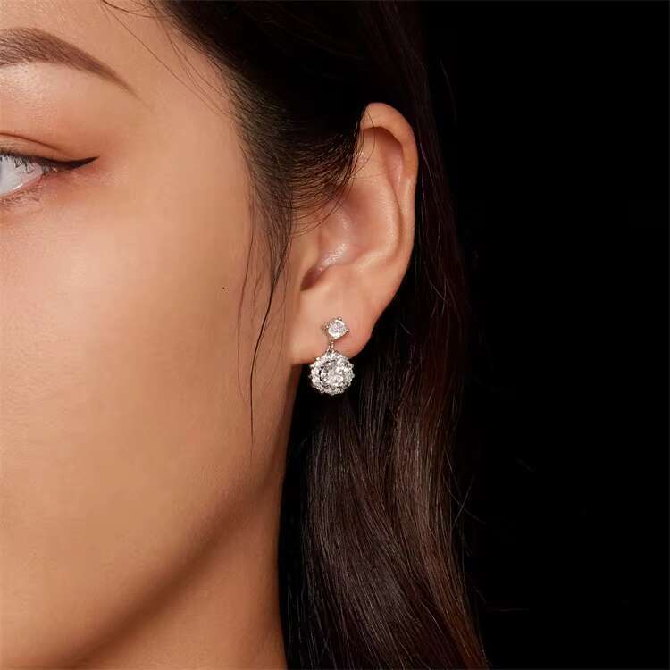 Custom Wholesale Formal Party High End Earring Unique Heavy Moissanite Luxury Jewelry Women Wedding Silver 925 Stud Earrings