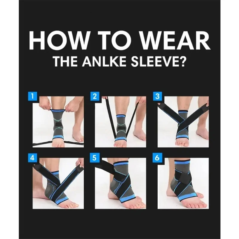 Adjustable Ankle Support Compression Brace Protector for Running Basketball Soccer Outdoor Sports Gym Bandage Strap 250530