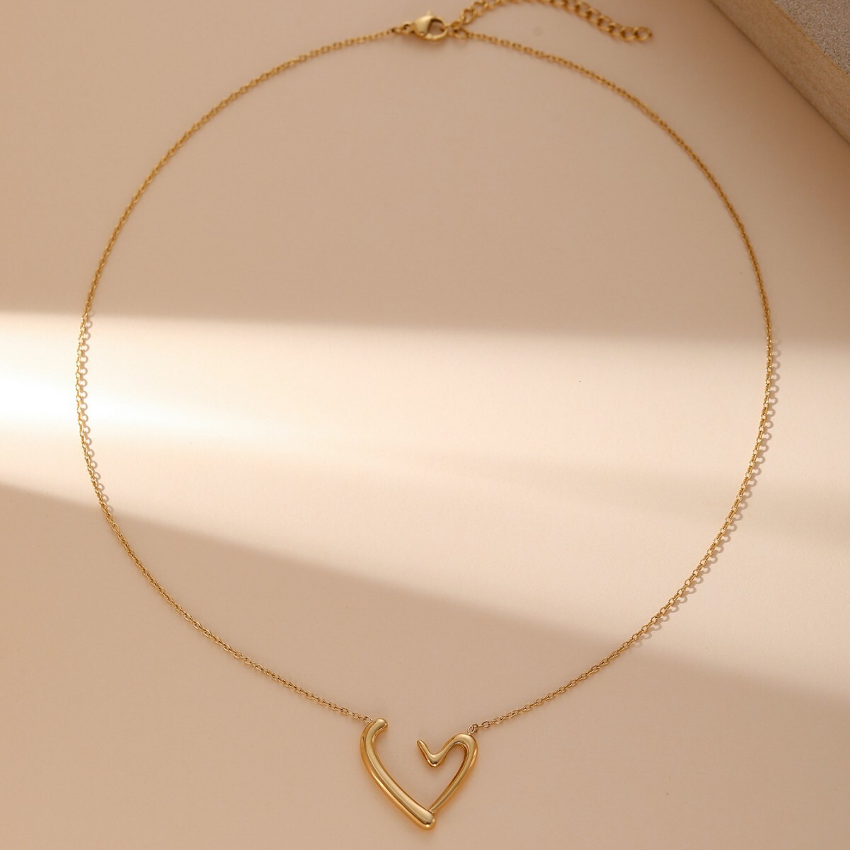 Minimalist Stainless Steel Necklace Jewelry for Women Versatile Double Layer Letter Heart Pendant Clavicle Chain Non-Fading