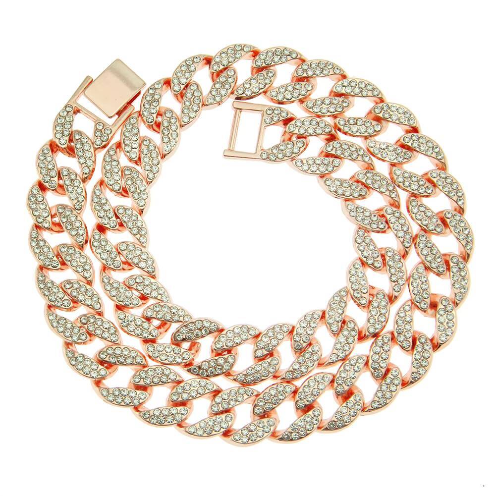 Hip hop men's gold-plated shiny Miami Cuban chain necklace